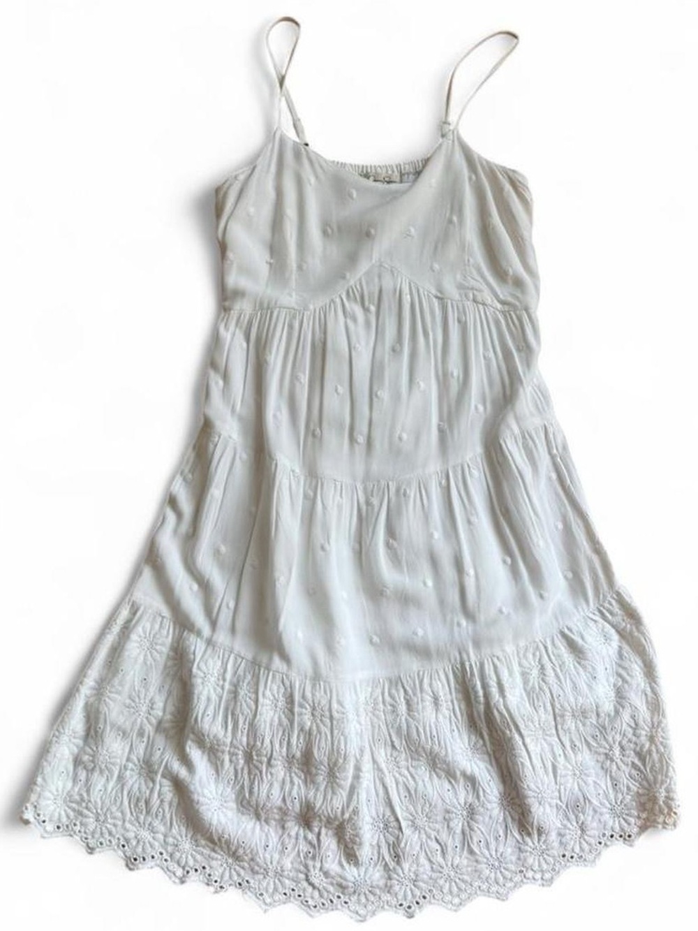Lightweight White Tiered Sundress Jessica Simpson Medium